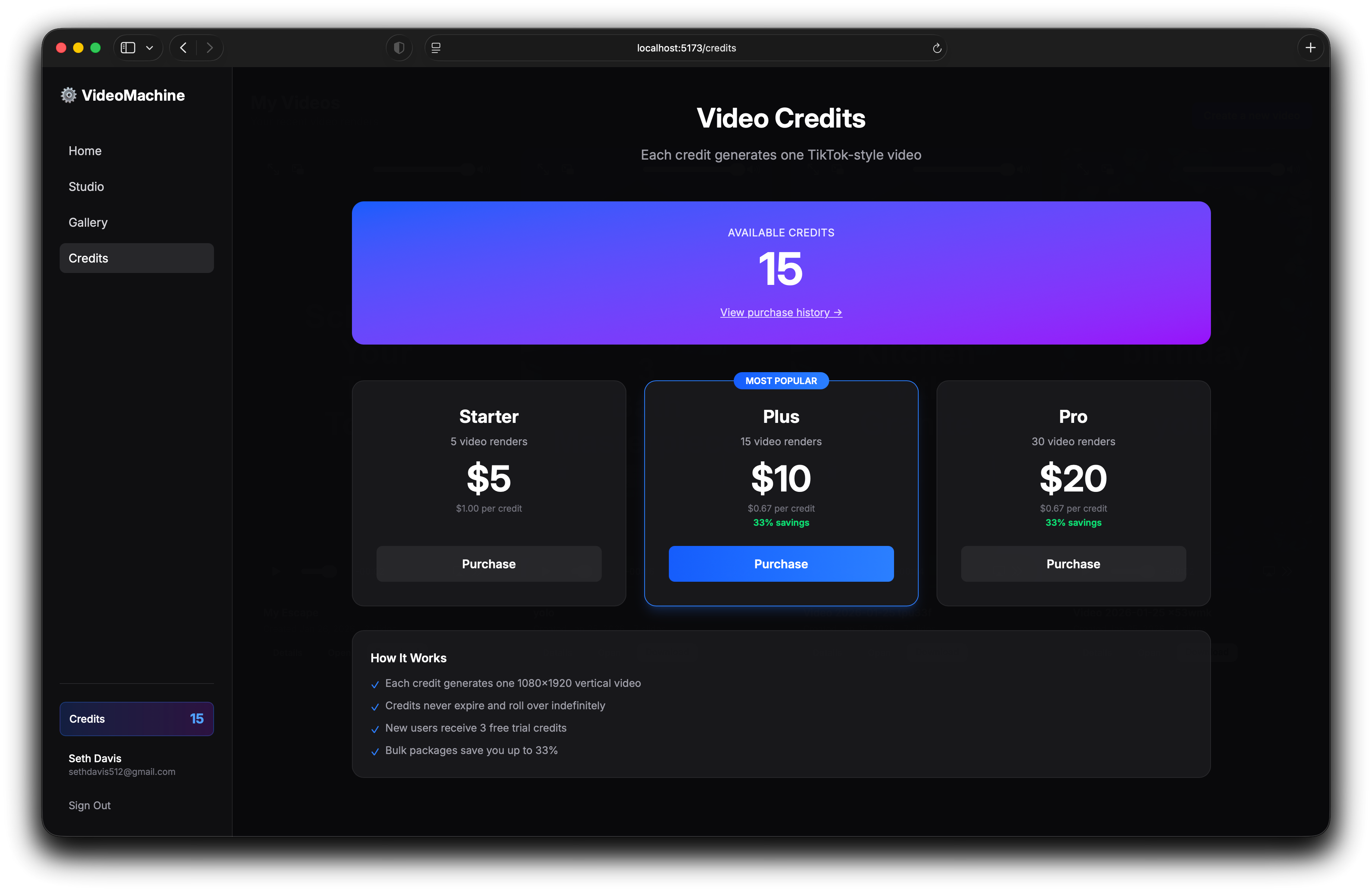 Video Machine Credits